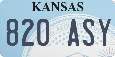 KS license plate 820ASY
