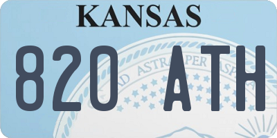 KS license plate 820ATH