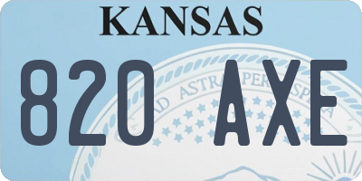KS license plate 820AXE