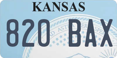 KS license plate 820BAX