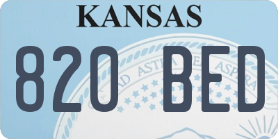 KS license plate 820BED