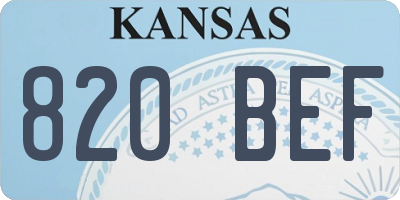 KS license plate 820BEF