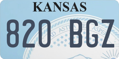 KS license plate 820BGZ