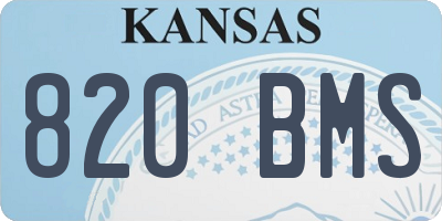 KS license plate 820BMS