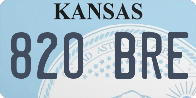 KS license plate 820BRE