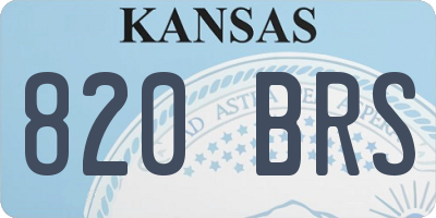 KS license plate 820BRS