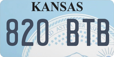 KS license plate 820BTB