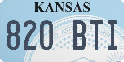 KS license plate 820BTI