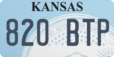 KS license plate 820BTP