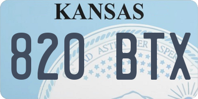 KS license plate 820BTX