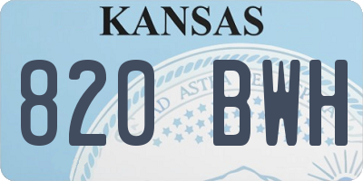 KS license plate 820BWH