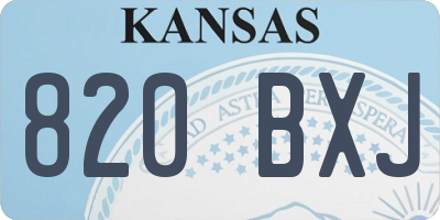 KS license plate 820BXJ