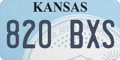KS license plate 820BXS