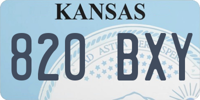 KS license plate 820BXY