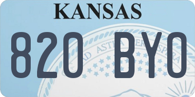 KS license plate 820BYO