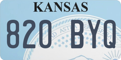 KS license plate 820BYQ