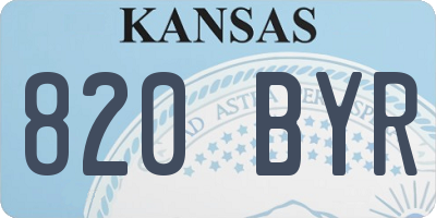 KS license plate 820BYR