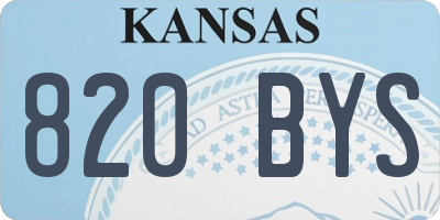 KS license plate 820BYS