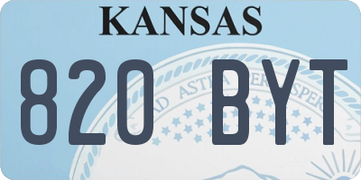 KS license plate 820BYT