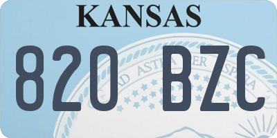KS license plate 820BZC