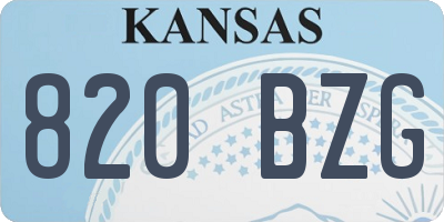 KS license plate 820BZG