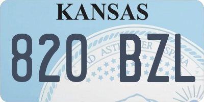 KS license plate 820BZL