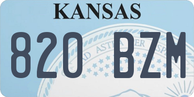 KS license plate 820BZM