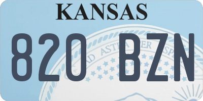 KS license plate 820BZN