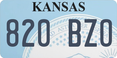 KS license plate 820BZO