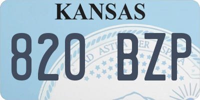 KS license plate 820BZP