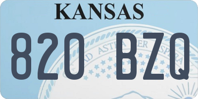 KS license plate 820BZQ