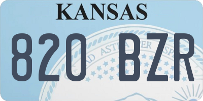 KS license plate 820BZR