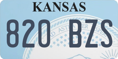 KS license plate 820BZS