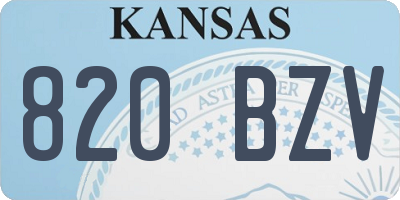KS license plate 820BZV