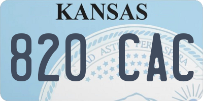 KS license plate 820CAC