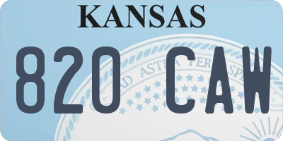 KS license plate 820CAW