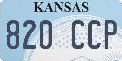 KS license plate 820CCP