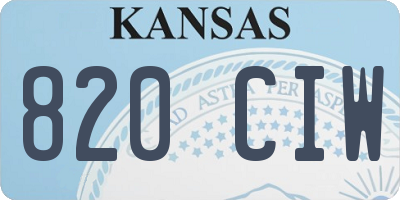 KS license plate 820CIW