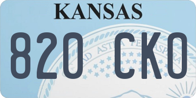 KS license plate 820CKO
