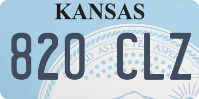 KS license plate 820CLZ