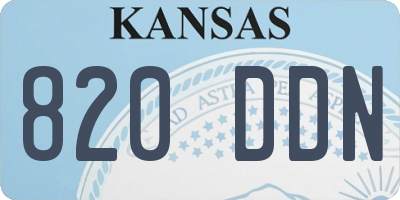 KS license plate 820DDN