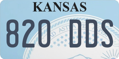 KS license plate 820DDS