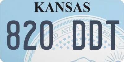 KS license plate 820DDT