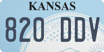 KS license plate 820DDV