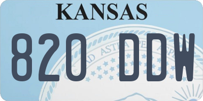 KS license plate 820DDW