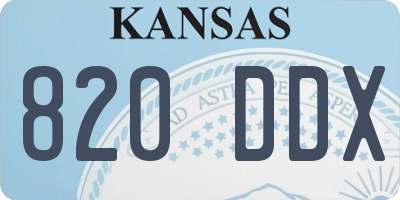 KS license plate 820DDX