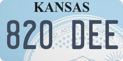 KS license plate 820DEE