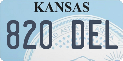 KS license plate 820DEL