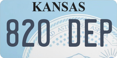 KS license plate 820DEP