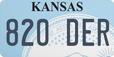 KS license plate 820DER
